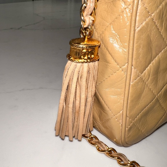 Chanel Quilted Tassel Camera Case Bag / shoulder bag color beige/tan
was $1495 - Picture 16 of 16